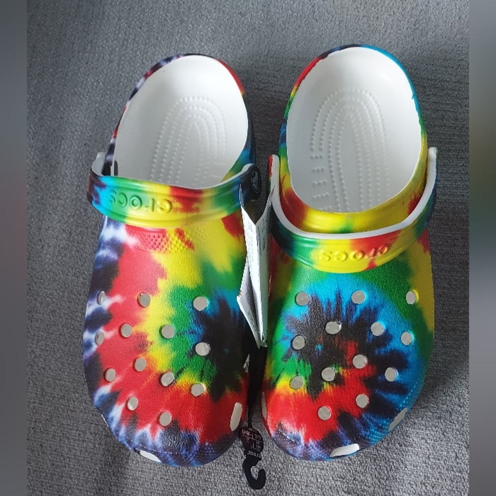 CROCS Men's Colorful Tie-Dye Sandals Sz-11